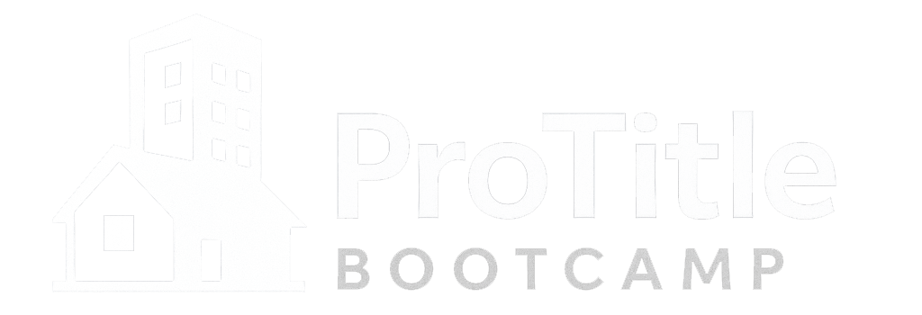 ProTitle Bootcamp logo white ProTitle Bootcamp logo white